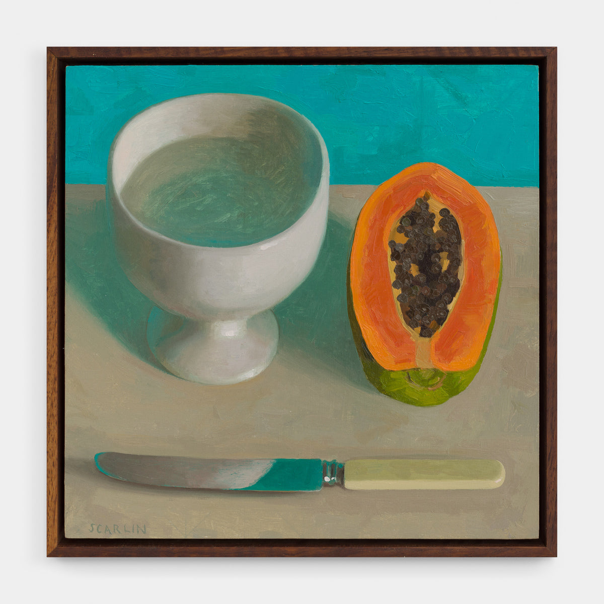 Goblet, Papaya and Knife