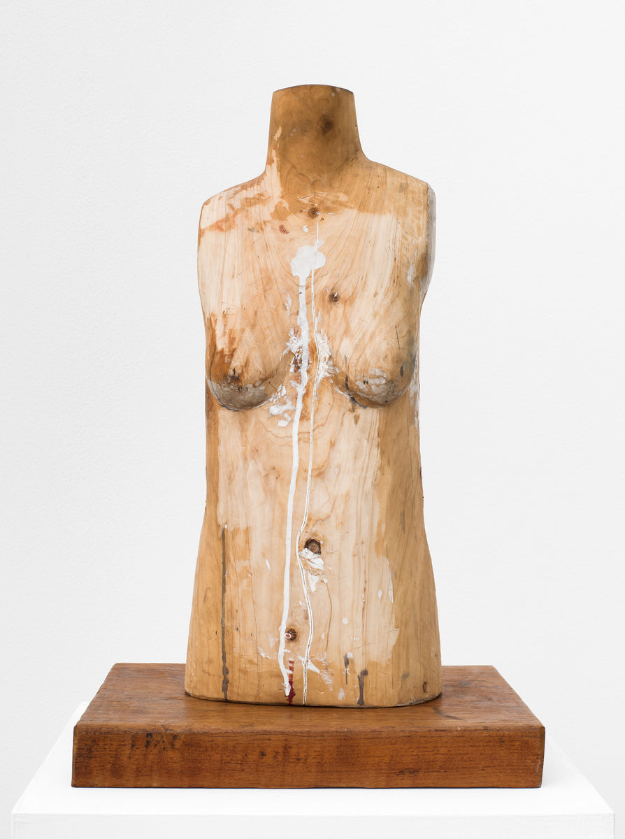 Wooden Torso Paint as Milk