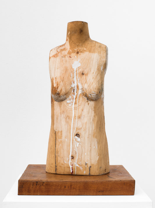 Wooden Torso Paint as Milk